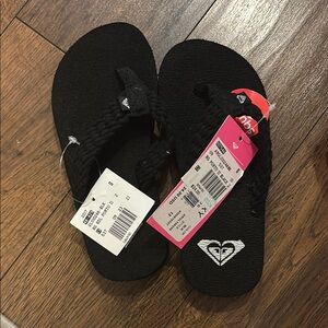 Roxy Black Woven Strap Sandals